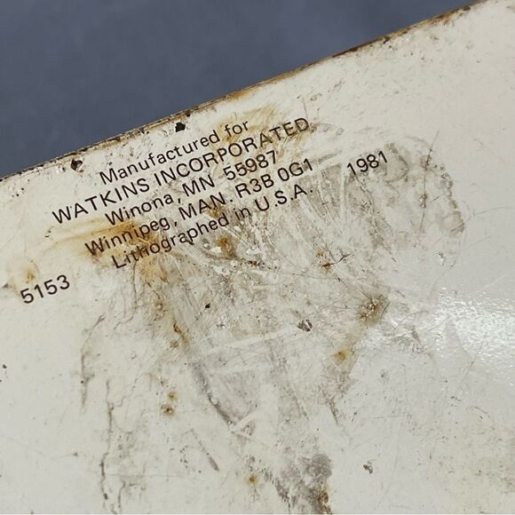 Vintage Recipe Holder 70s Blank Cards Metal Tin Watkins Vegetables - Picture 16 of 16